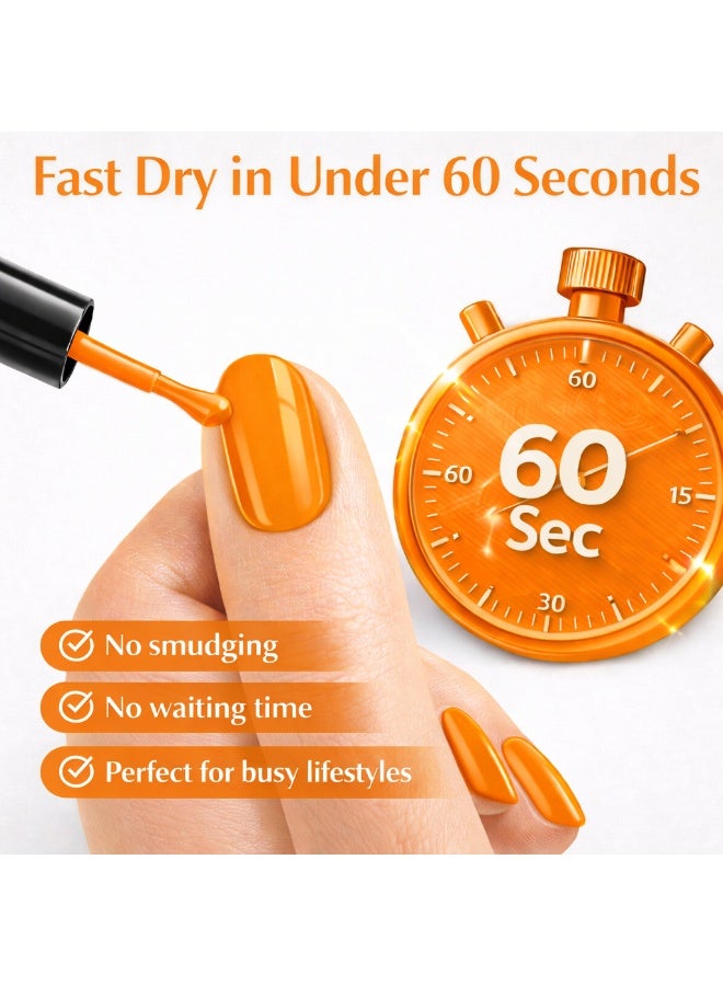 Brunson Classic Nail Polish 18ml Fast Dry Nail Lacquer Nail Harderner Normal Polish Glossy Gel Effect Quick Air Dry Long-Lasting Natural Nail Enamel Salon Quality Manicure Pedicure Regular Polish - Image 4